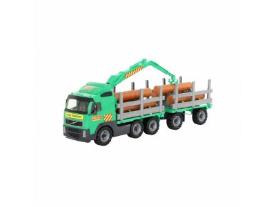 Игрушка Полесье Автомобиль-лесовоз Volvo с прицепом (в сеточке) 1-00286926_1
