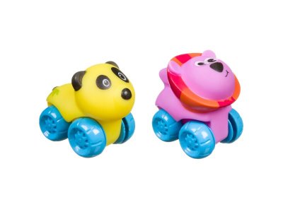 Набор игрушек на колесах Bondibon, Панда, лев, 2 шт., 6 см 1-00287446_1