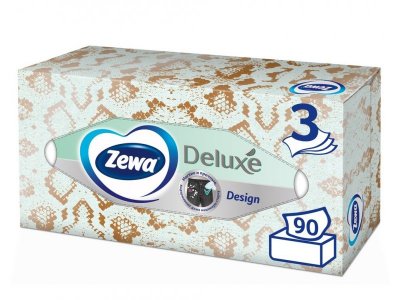 Салфетки Zewa Deluxe Дизайн бумажные, косметические, 3 слоя, 90 шт. 1-00078447_2