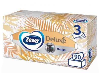 Салфетки Zewa Deluxe Дизайн бумажные, косметические, 3 слоя, 90 шт. 1-00078447_3