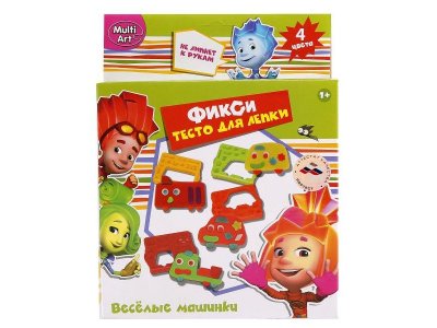 Набор для лепки Мульти Арт Фиксики Веселые Машинки (4 цвета теста, 80 г, формочки) 1-00288538_1