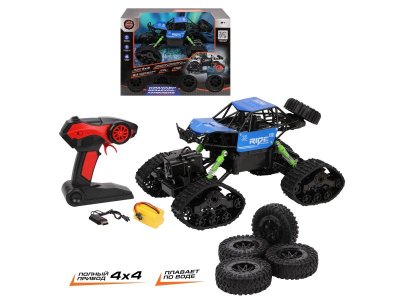 Игрушка Пламенный Мотор Краулер р/у Вездеход Амфибия, аккум., 4WD, 2в1 гусеницы + доп.ком. колес 1-00289282_1