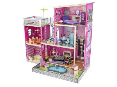Дом мечты KidKraft Барби Глянец, с мебелью 35 предметов и бассейном 1-00289638_1