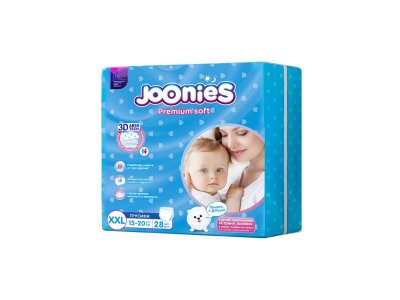 Подгузники-трусики Joonies Premium Soft, размер XXL 15-20 кг, 28 шт. 1-00291205_1