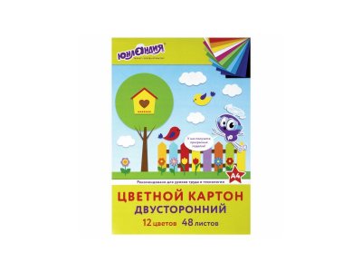 Цветной картон А4 Юнландия 12 цв., 48 л. 1-00290763_1