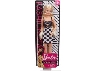 Кукла Barbie из серии Игра с модой Блондинка в платье в горох 1-00291307_1