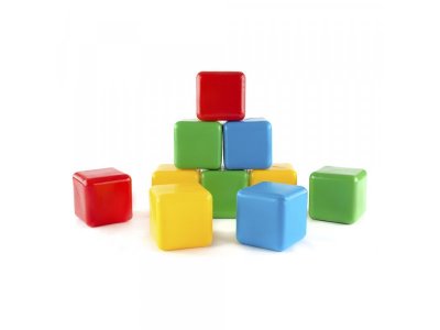 Кубики Пластмастер, Цветные,10 шт 1-00001006_2
