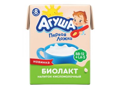 Биолакт Агуша без сахара, 3,4 %, 206 г 1-00293468_1