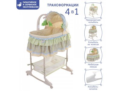 Кроватка-колыбель 4 в 1 Simplicity 3050, приставная 1-00293821_10