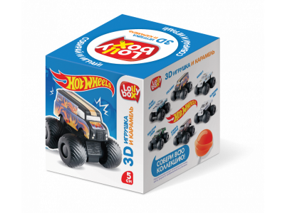 Карамель на палочке Конфитрейд Lolly Box Hot Wheels с игрушкой в коробочке, 11,4 г 1-00294001_1