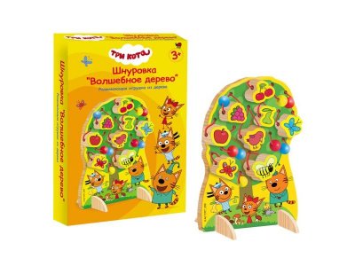 Игрушка из дерева Буратино, Три Кота, Шнуровка Волшебное Дерево 1-00294560_1