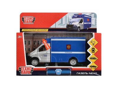 Игрушка Технопарк, Машина Газель Next Полиция, инерционная 1-00294637_1