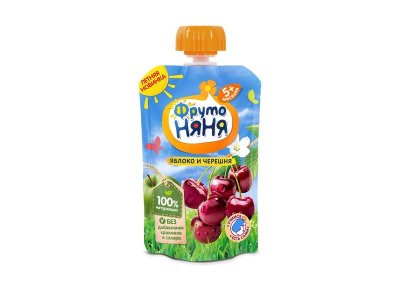 Пюре Фрутоняня, Яблоко, черешня 90 г дойпак 1-00226904_1