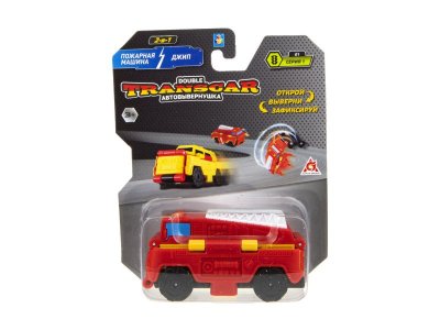 Игрушка 1toy Transcar 2 в 1, Пожарная машина – Джип 1-00296387_2