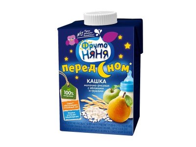 Каша ФрутоНяня молочная рисовая Яблоко, груша 0,5 л 1-00226891_1