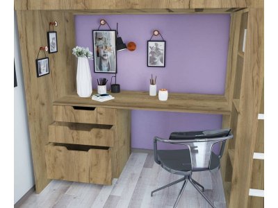 Кровать-чердак Polini, Simple с письменным столом и шкафом 1-00211437_3