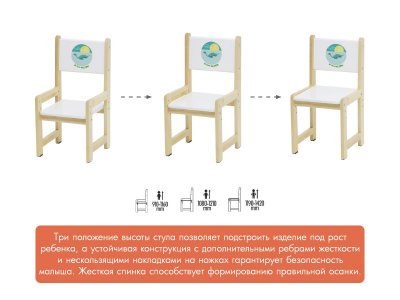Комплект растущей детской мебели Polini kids Eco 400 SM Дино 2, 68*55 см 1-00208855_2