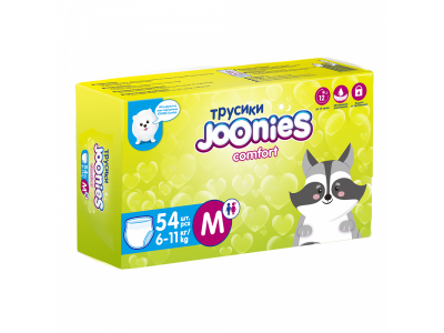 Подгузники-трусики Joonies Comfort, размер M (6-11 кг), 54 шт. 1-00299311_2