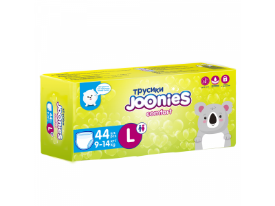 Подгузники-трусики Joonies Comfort, размер L (9-14 кг), 44 шт. 1-00299312_1