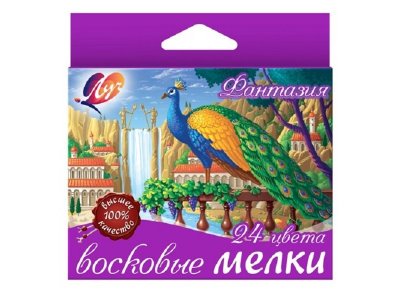 Мелки восковые Луч на масляной основе Фантазия 9,5*90 мм, 24 цв. 1-00301280_1