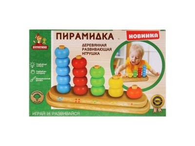 Игрушка из дерева Буратино пирамида 1-00301976_1