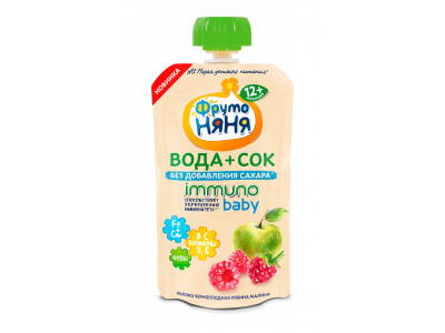 Напиток ФрутоНяня Вода и сок Immuno Baby из смеси фруктов с малиной 130 мл 1-00302589_1