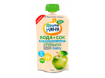 Напиток ФрутоНяня Вода и сок Immuno Baby яблочный 130 мл 1-00302590_1