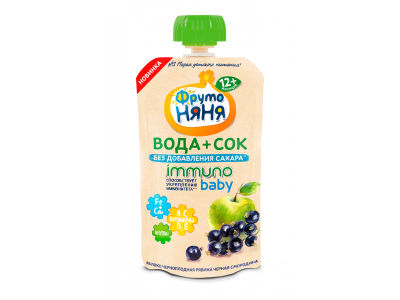Напиток ФрутоНяня Вода и сок Immuno Baby из смеси фруктов с черной смородиной 130 мл 1-00302591_1