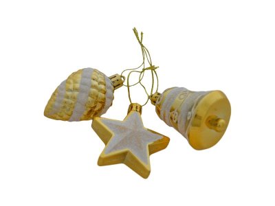 Набор елочных украшений Девилон Шары в связке 6 см*3 шт. золотой 100305675