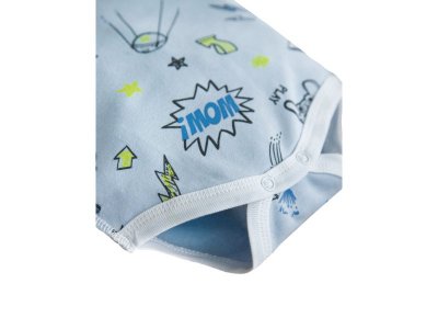 Боди для мальчика Amarobaby Soft Hugs Комиксы, с длинным рукавом и нагрудником 1-00307544_3