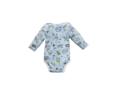 Боди для мальчика Amarobaby Soft Hugs Комиксы, с длинным рукавом и нагрудником 1-00307544_7