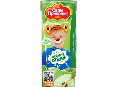 Сок Сады Придонья яблочный прямого отжима с мякотью 200 мл 1-00308252_1
