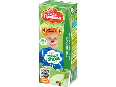 Сок Сады Придонья яблочный прямого отжима с мякотью 200 мл 1-00308252_4