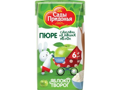 Пюре Сады Придонья яблочное с творогом 125 г 1-00308261_1