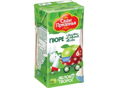 Пюре Сады Придонья яблочное с творогом 125 г 1-00308261_6
