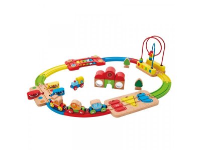 Набор игровой Hape Музыкальная железная дорога. Радужная головоломка 1-00307875_1
