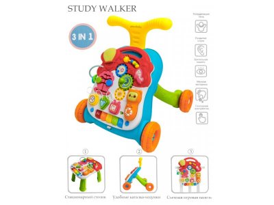 Ходунки-каталка Amarobaby Study Walker 3 в 1 1-00308376_13