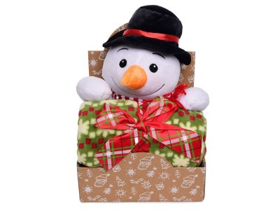 Набор подарочный Happy Toy, Игрушка Снеговичок, 36 см + флисовое одеяло (90*75 см) 1-00308413_1