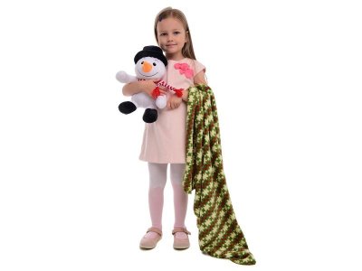 Набор подарочный Happy Toy, Игрушка Снеговичок, 36 см + флисовое одеяло (90*75 см) 1-00308413_2