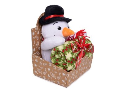 Набор подарочный Happy Toy, Игрушка Снеговичок, 36 см + флисовое одеяло (90*75 см) 1-00308413_4
