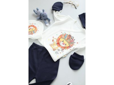 Комплект Ahiska Baby (штанишки, кофточка, слюнявчик, шапочка, антицарапки) 1-00308680_2