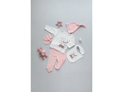 Комплект Ahiska Baby (штанишки, кофточка, слюнявчик, шапочка, антицарапки) 1-00308685_1