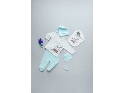 Комплект Ahiska Baby (штанишки, кофточка, слюнявчик, шапочка, антицарапки) 1-00308687_1