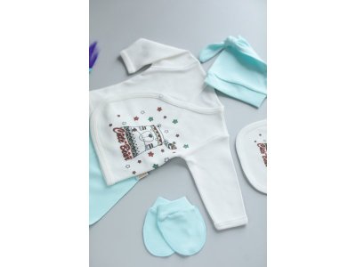 Комплект Ahiska Baby (штанишки, кофточка, слюнявчик, шапочка, антицарапки) 1-00308687_2