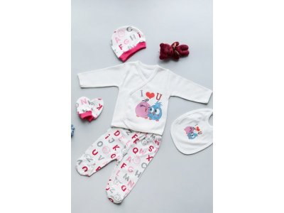 Комплект Ahiska Baby (штанишки, кофточка, слюнявчик, шапочка, антицарапки) 1-00308761_1