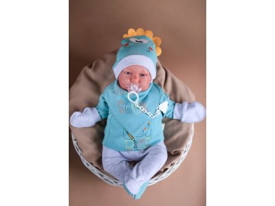 Комплект Ahiska Baby (штанишки, кофточка, слюнявчик, шапочка, антицарапки) 1-00308848_3