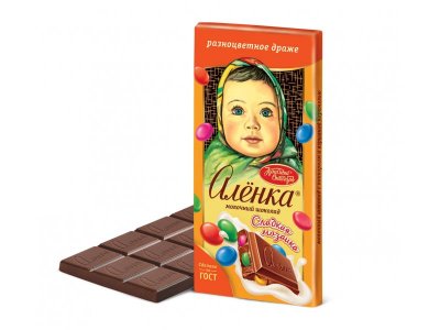 Шоколад Красный Октябрь, Аленка. Сладкая мозаика с разноцветным драже, 90 г 1-00310750_1