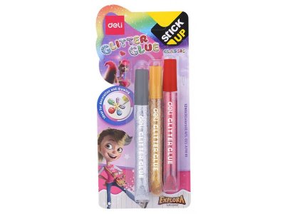 Клей-гель цветной Deli с блестками, 3 цвета 1-00311187_1