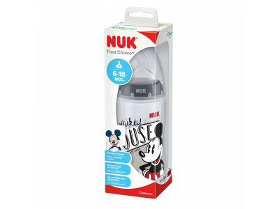 Бутылочка Nuk FС+Disney Mickey Mouse с силиконовой соской отверстие М, размер 2, 300 мл 1-00312597_2