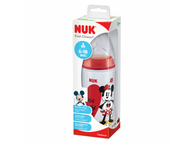 Бутылочка Nuk FС+Disney Mickey Mouse с силиконовой соской отверстие М, размер 2, 300 мл 1-00312598_2